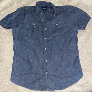 Denim Short Sleeve Button Up